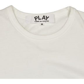Comme Des Garcons White Play Long Sleeve Tee