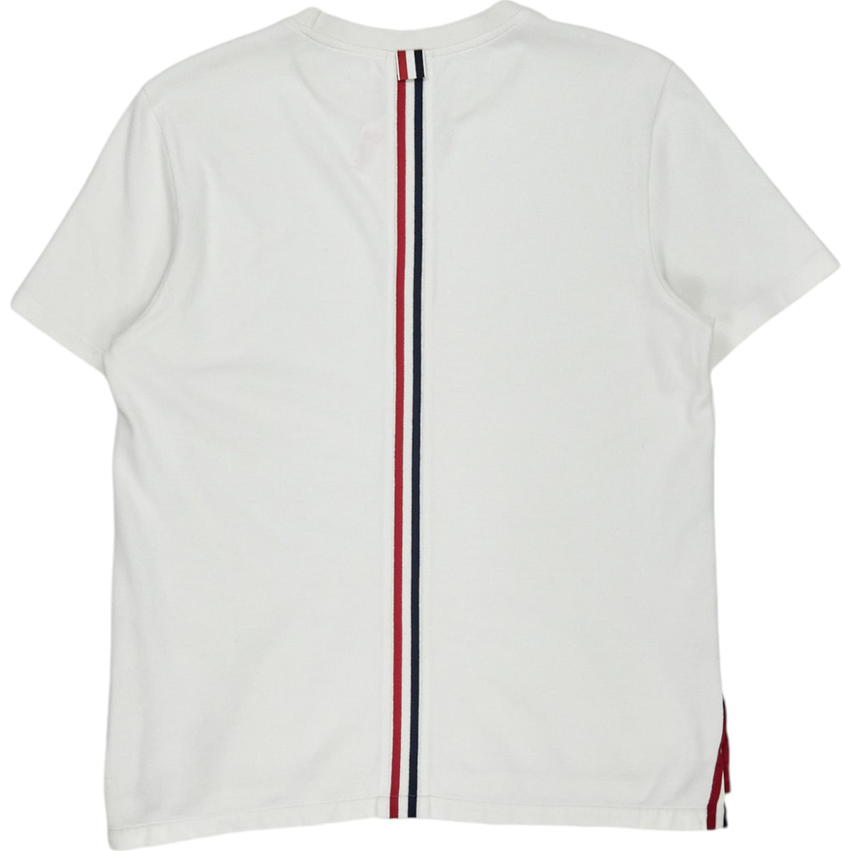Thom Browne White Back Stripe Pique Tee