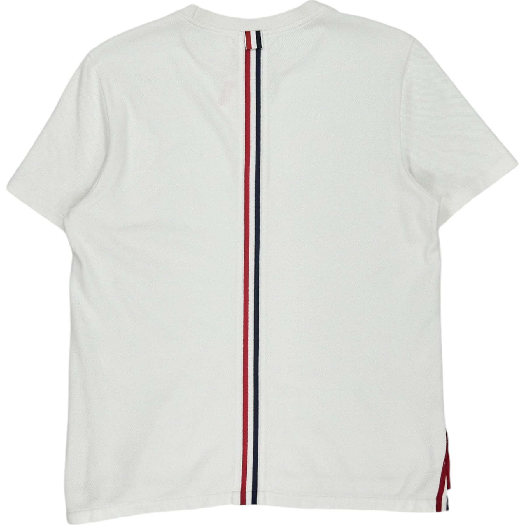 Thom Browne White Back Stripe Pique Tee