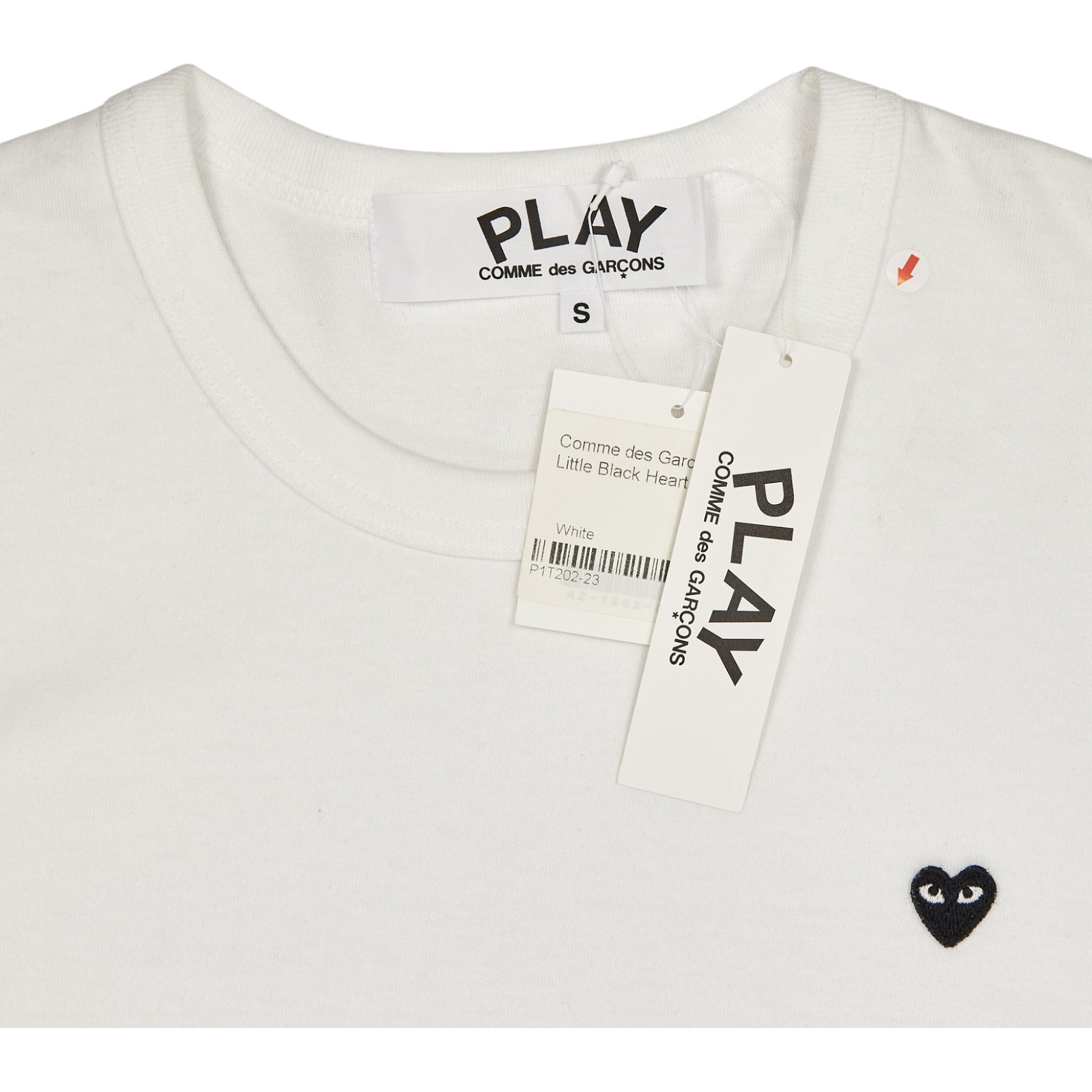 Comme Des Garcons White Play Little Black Heart Tee