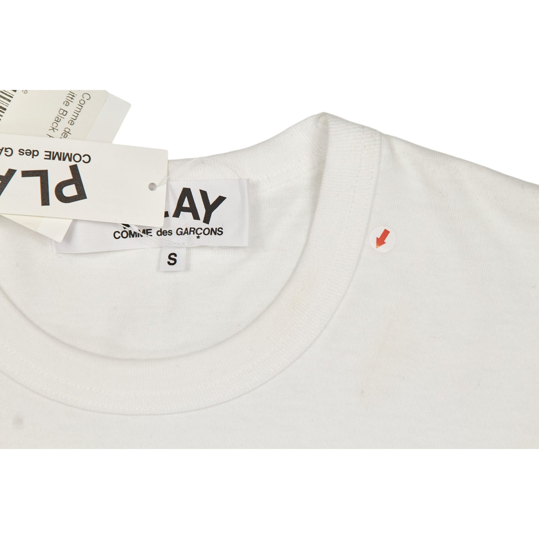 Comme Des Garcons White Play Little Black Heart Tee