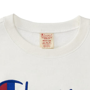 Champion White Reverse Weave Crew Sweat