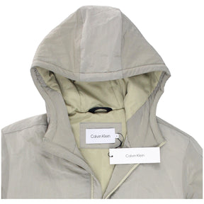 Calvin Klein Brown Mix Media Hooded Jacket