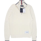 Tommy Hilfiger Cream 1/4 Zip Rib Jumper
