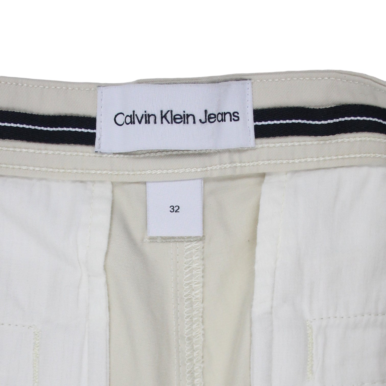 Calvin Klein Cream Skinny Washed Cargo Pants