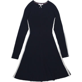 Tommy Hilfiger Navy Rib Fit & Flare Dress