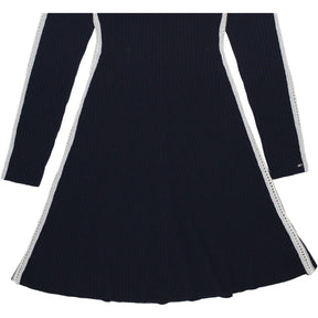 Tommy Hilfiger Navy Rib Fit & Flare Dress