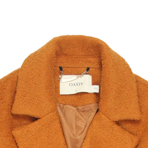 Oasis Orange Boucle Belted Coat
