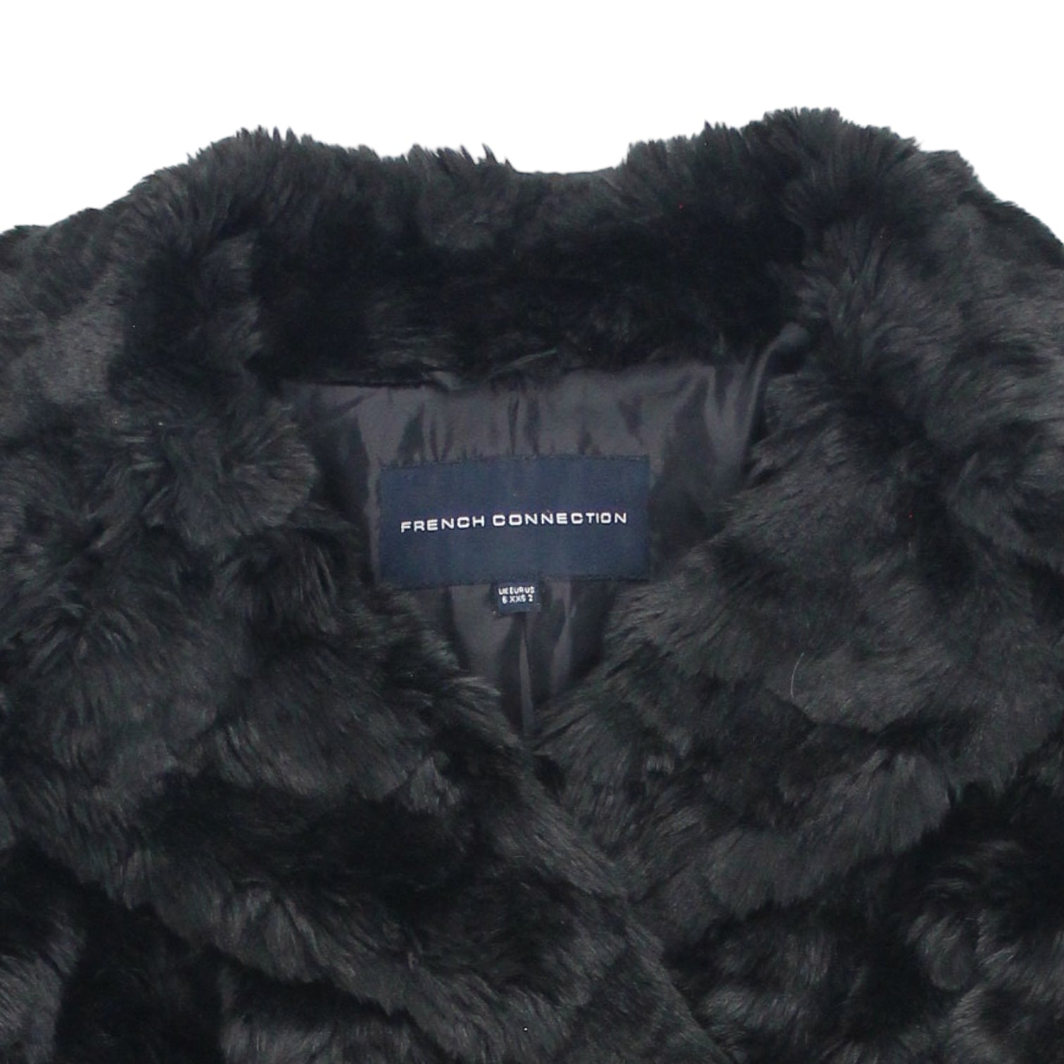 French Connection Black Faux Fur Coat