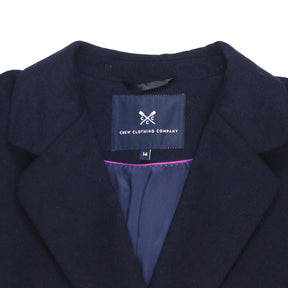 Crew Clothing Co Navy Double Breasted Coat