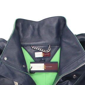 Tommy Hilfiger Navy/Green Leather Regatta Jacket