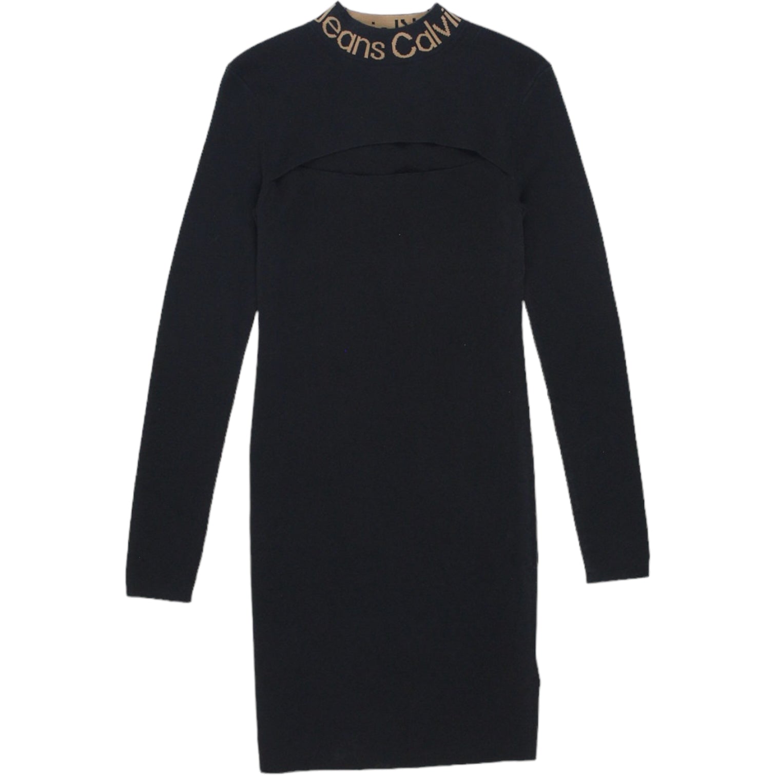 Calvin Klein Jeans Black Slit Front Knitted Dress