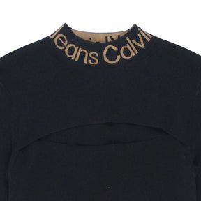 Calvin Klein Jeans Black Slit Front Knitted Dress
