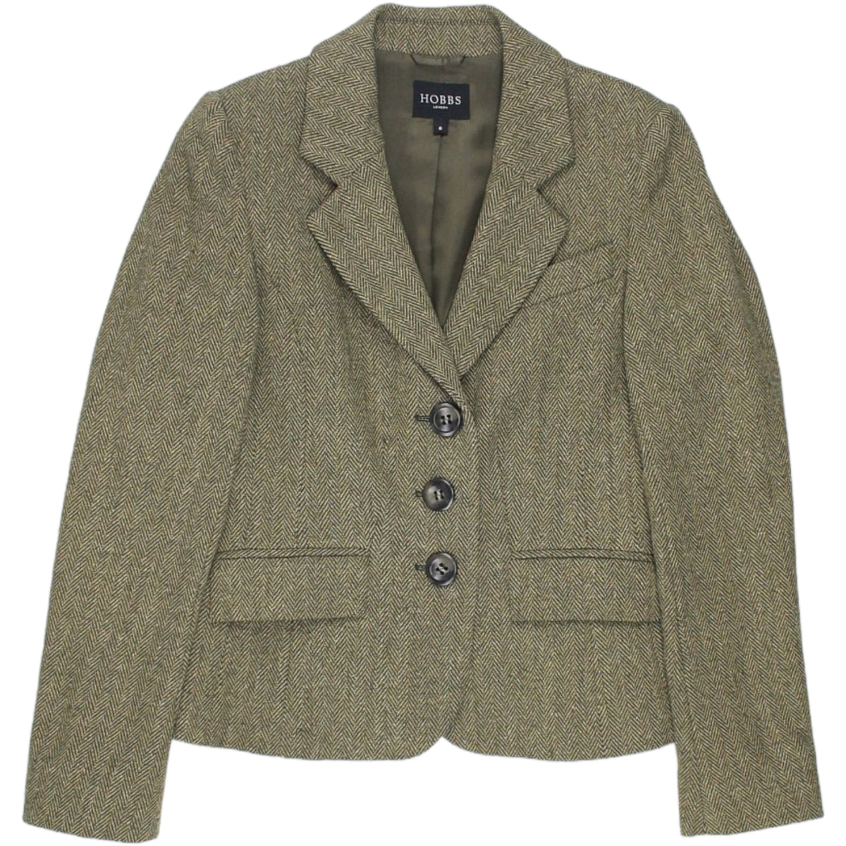 Hobbs Green Herringbone Hacking Jacket