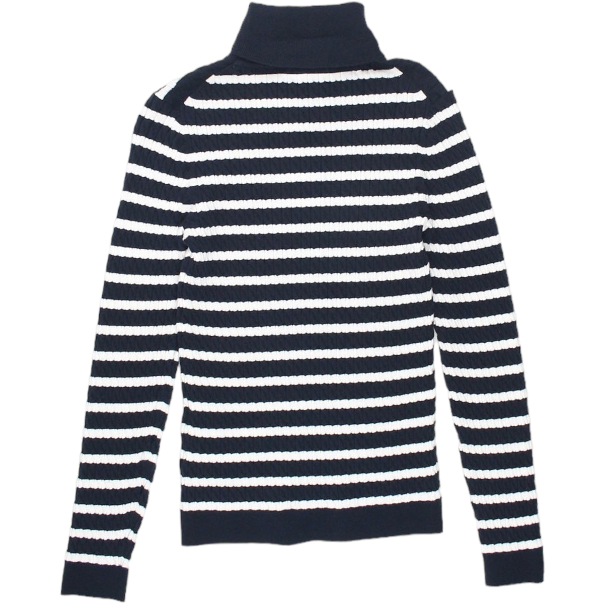 Tommy Hilfiger Navy/White Cable Roll Neck Sweater