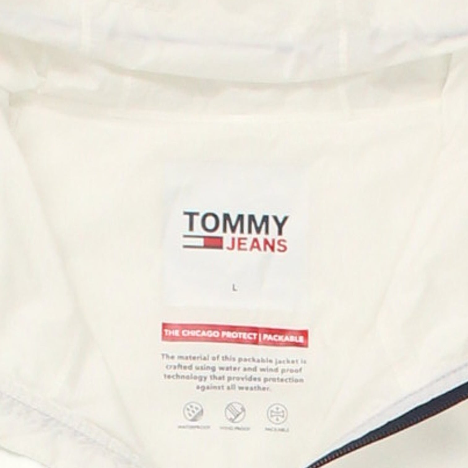 Tommy Jeans White Chicago Project Packable Jacket