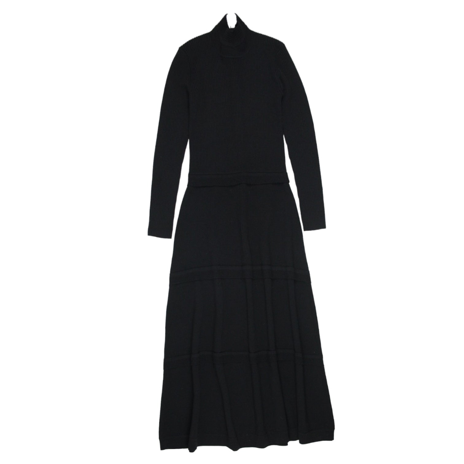 Bella Freud Black Heavy Rib Maxi Dress