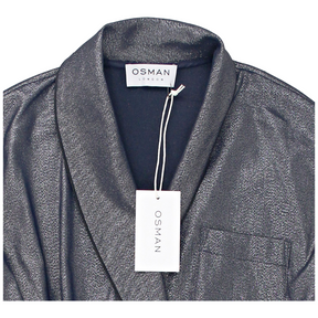 Osman Blue Metallic Pleat Sleeve Jacket