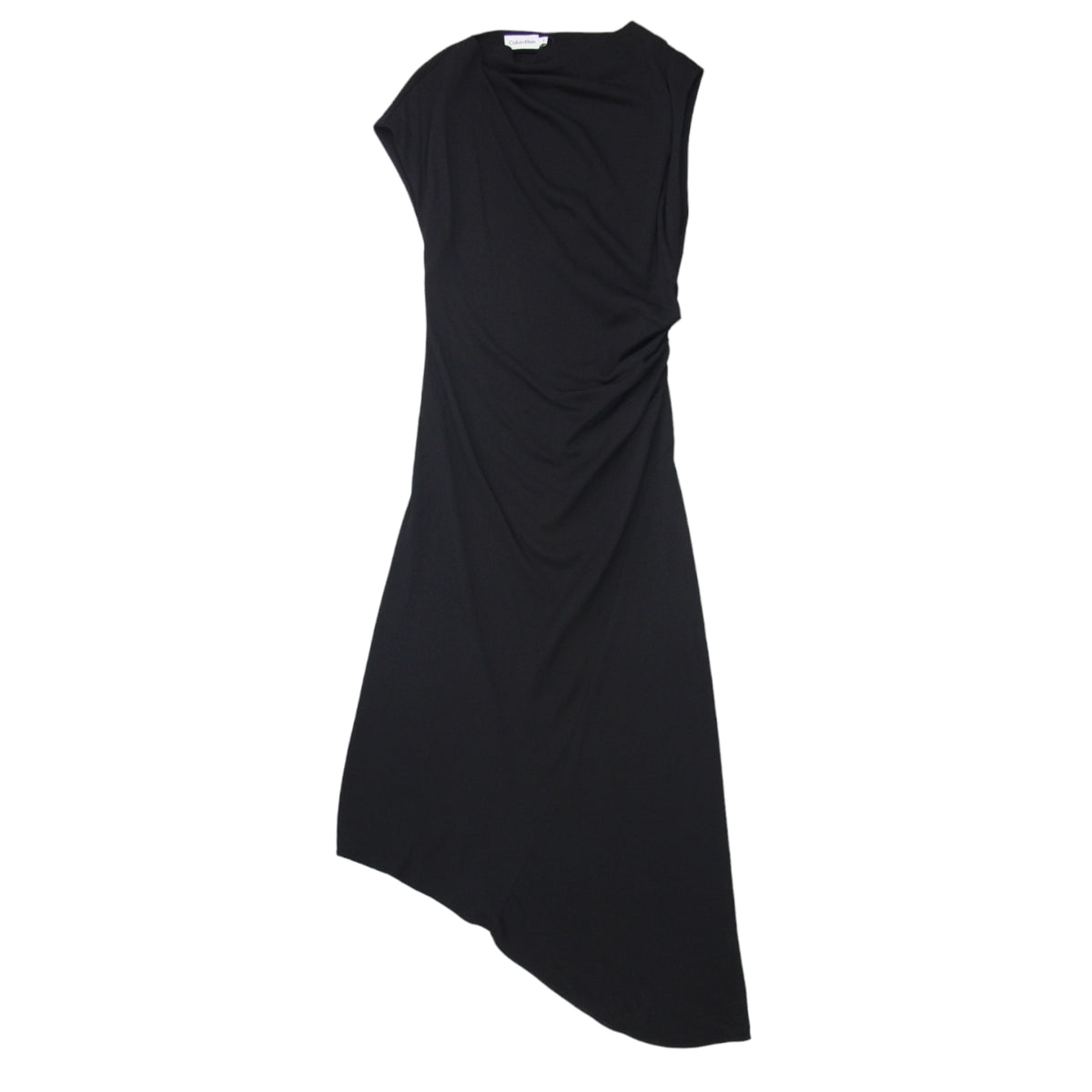 Calvin Klein Black Asymmetric Twist Midi Dress