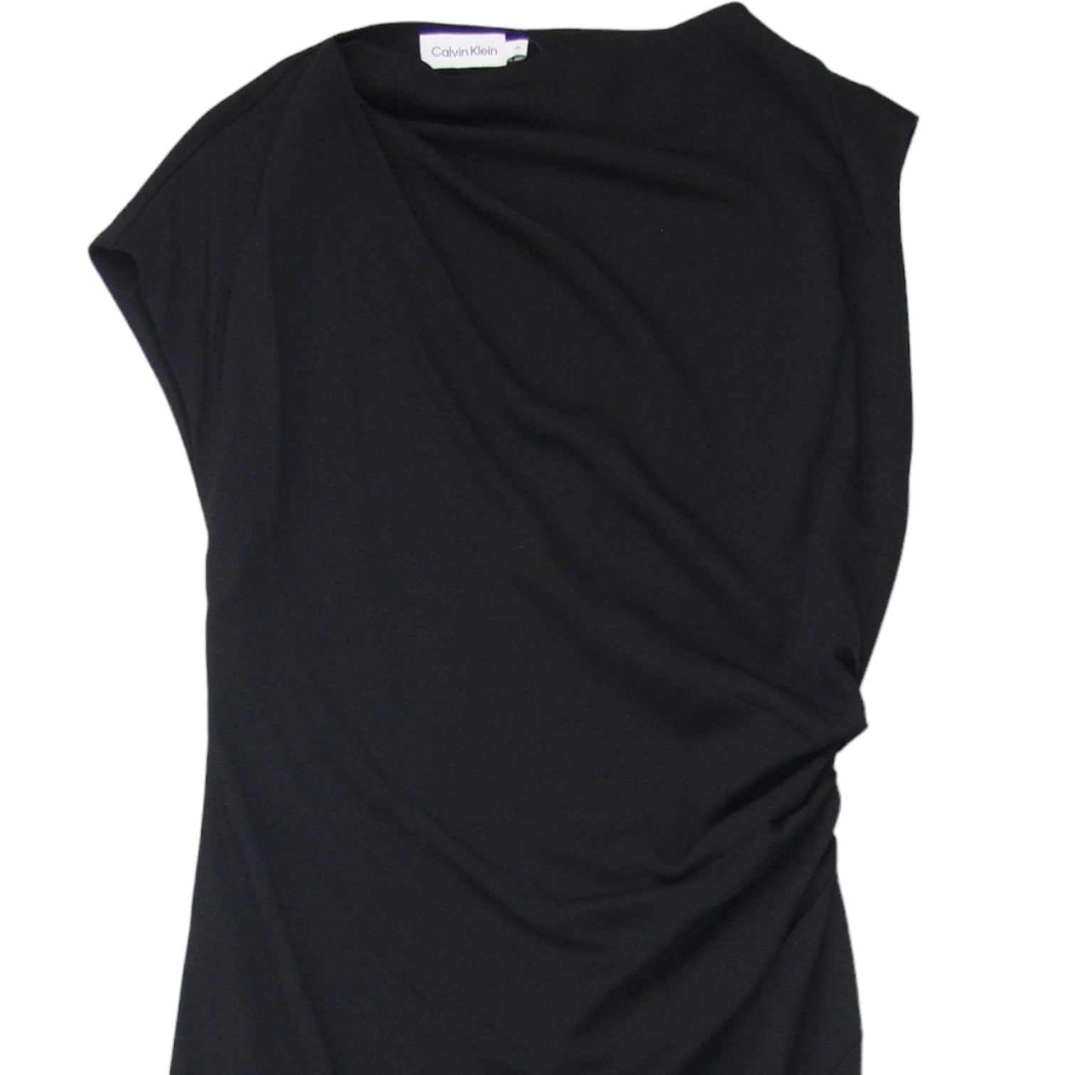 Calvin Klein Black Asymmetric Twist Midi Dress