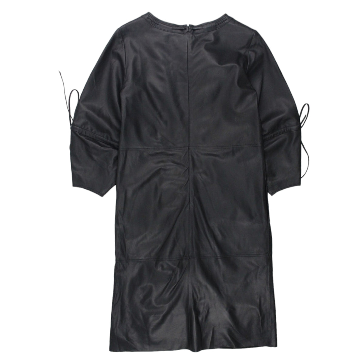 Osman Black Leather Midi Dress