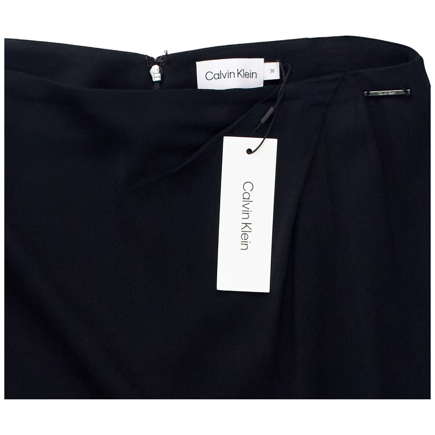 Calvin Klein Black Aysmmetric Twist Skirt