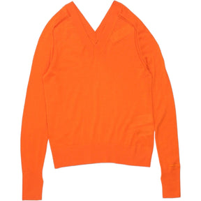 Calvin Klein Orange Fine Wool Double V-Neck Jumper