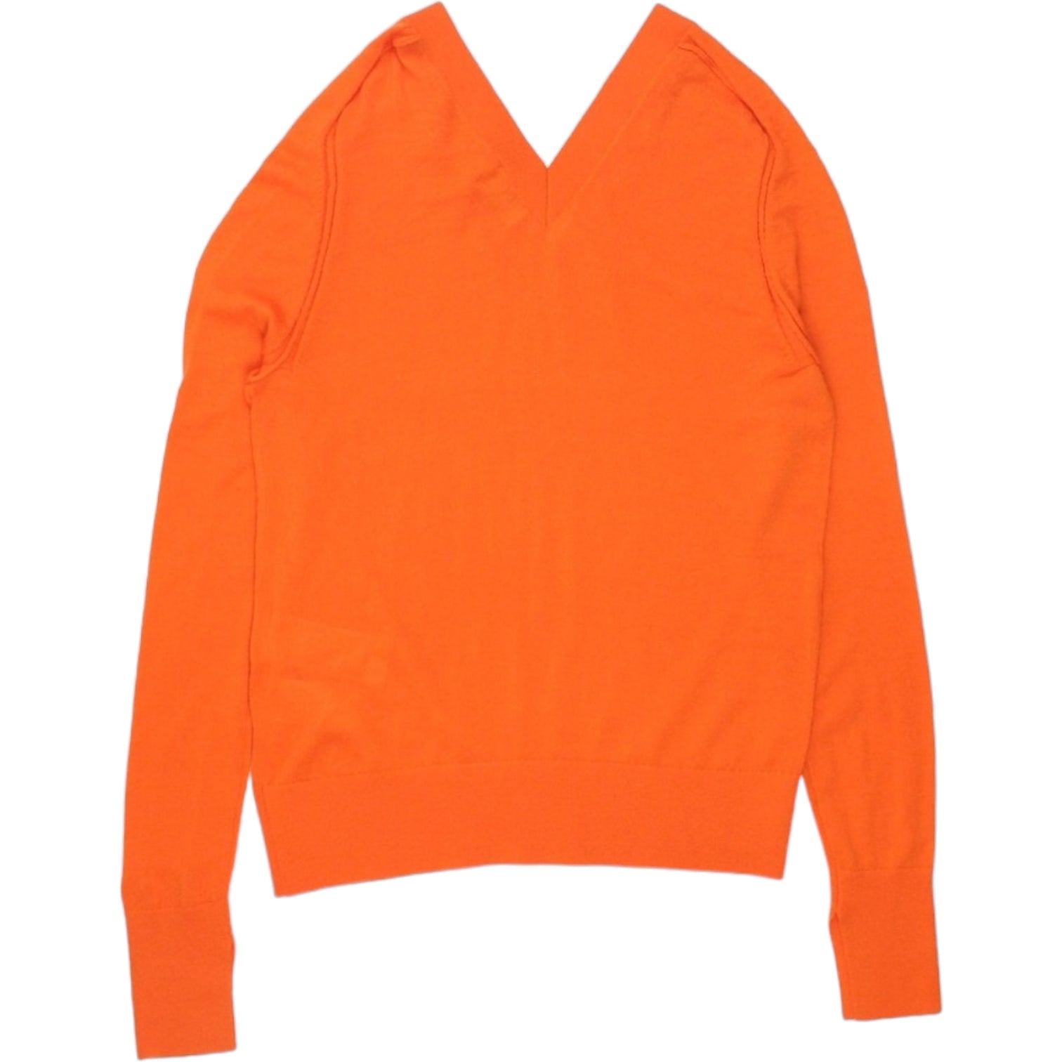 Calvin Klein Orange Fine Wool Double V-Neck Jumper