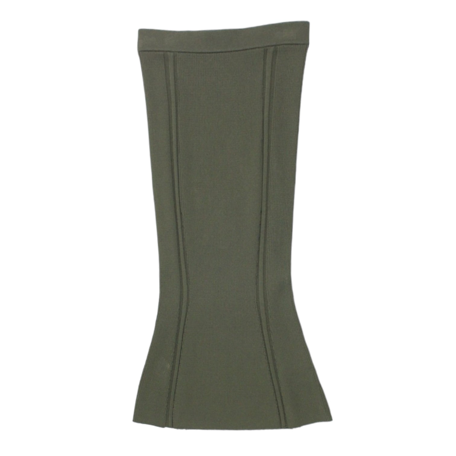 Calvin Klein Green Iconic Rib Flare Midi Skirt