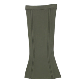 Calvin Klein Green Iconic Rib Flare Midi Skirt