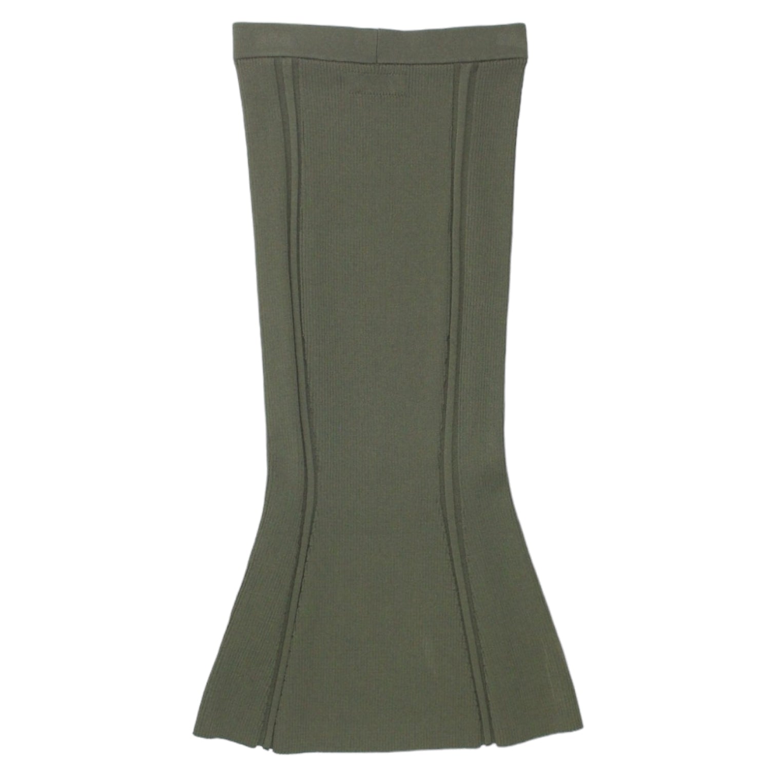 Calvin Klein Green Iconic Rib Flare Midi Skirt