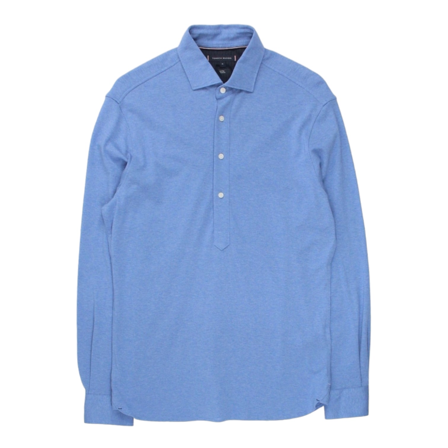 Tommy Hilfiger Blue Marl Pique Pop-Over Shirt
