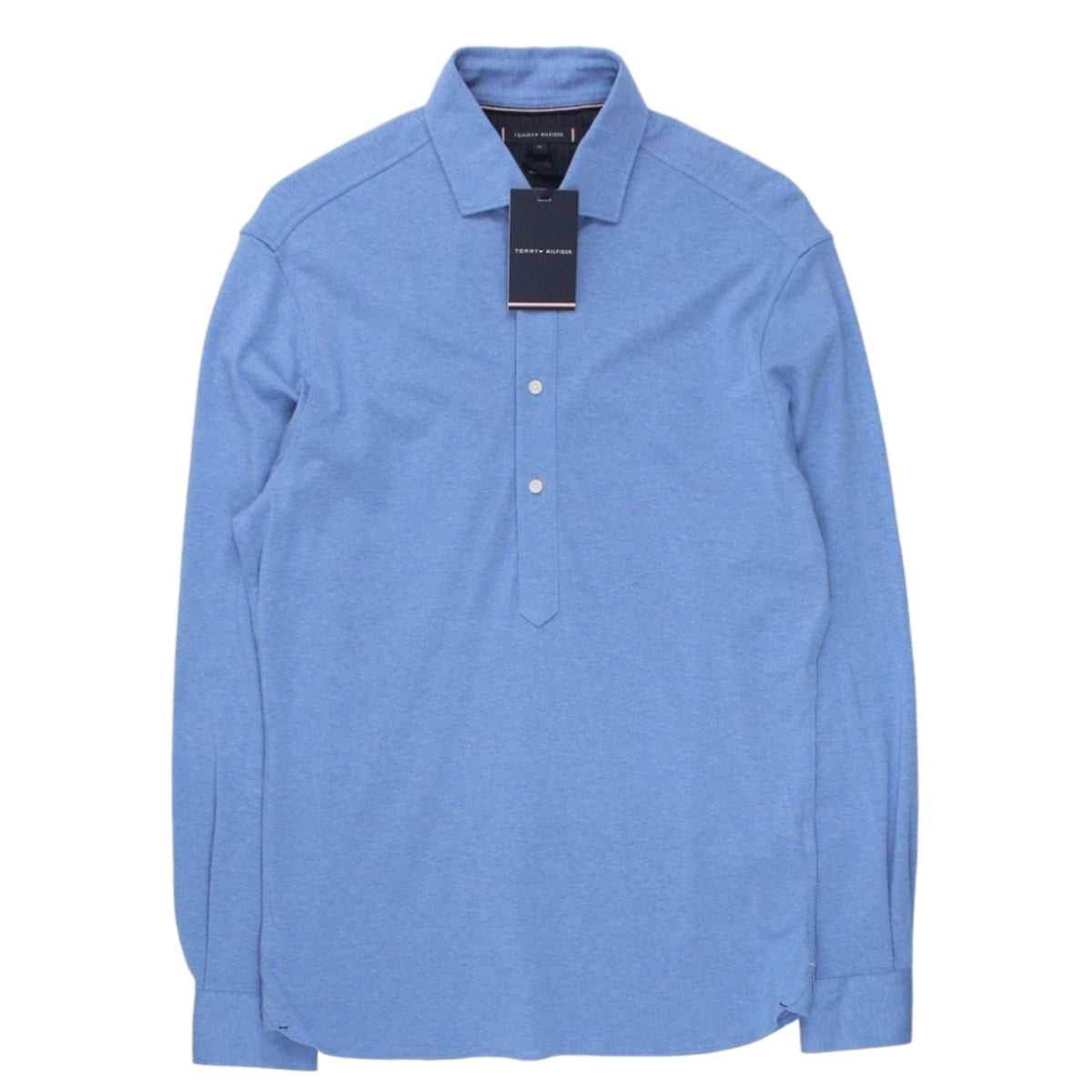 Tommy Hilfiger Blue Marl Pique Pop-Over Shirt