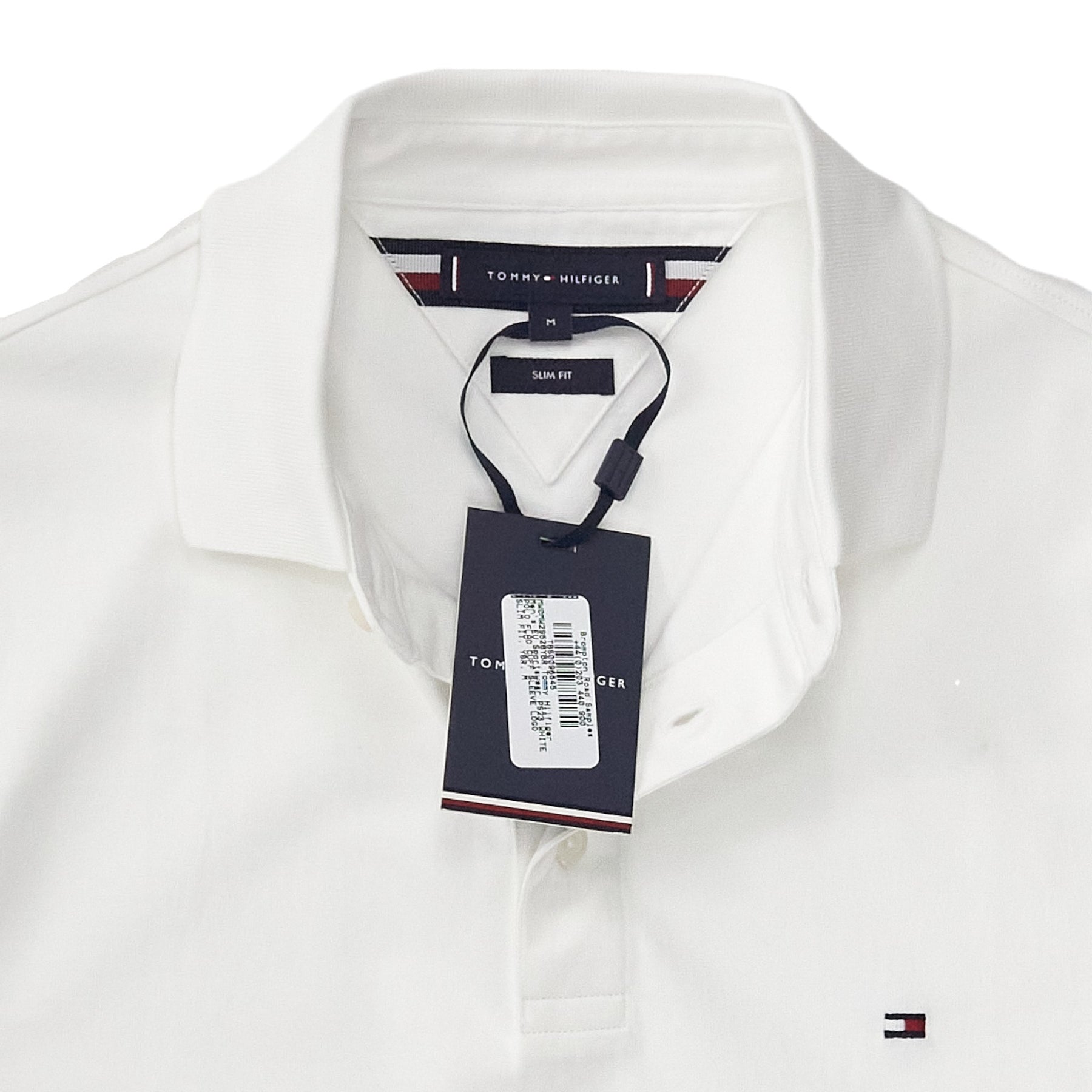 Tommy Hilfiger White Flag Sleeve Logo Polo Shirt