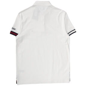 Tommy Hilfiger White Flag Sleeve Logo Polo Shirt