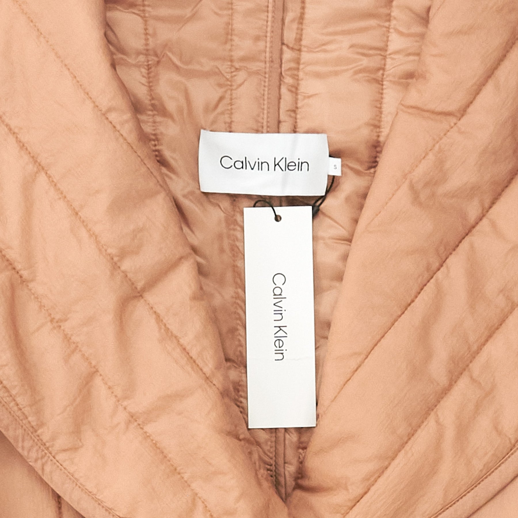 Calvin Klein Raw Umber Vertical Quilt Coat