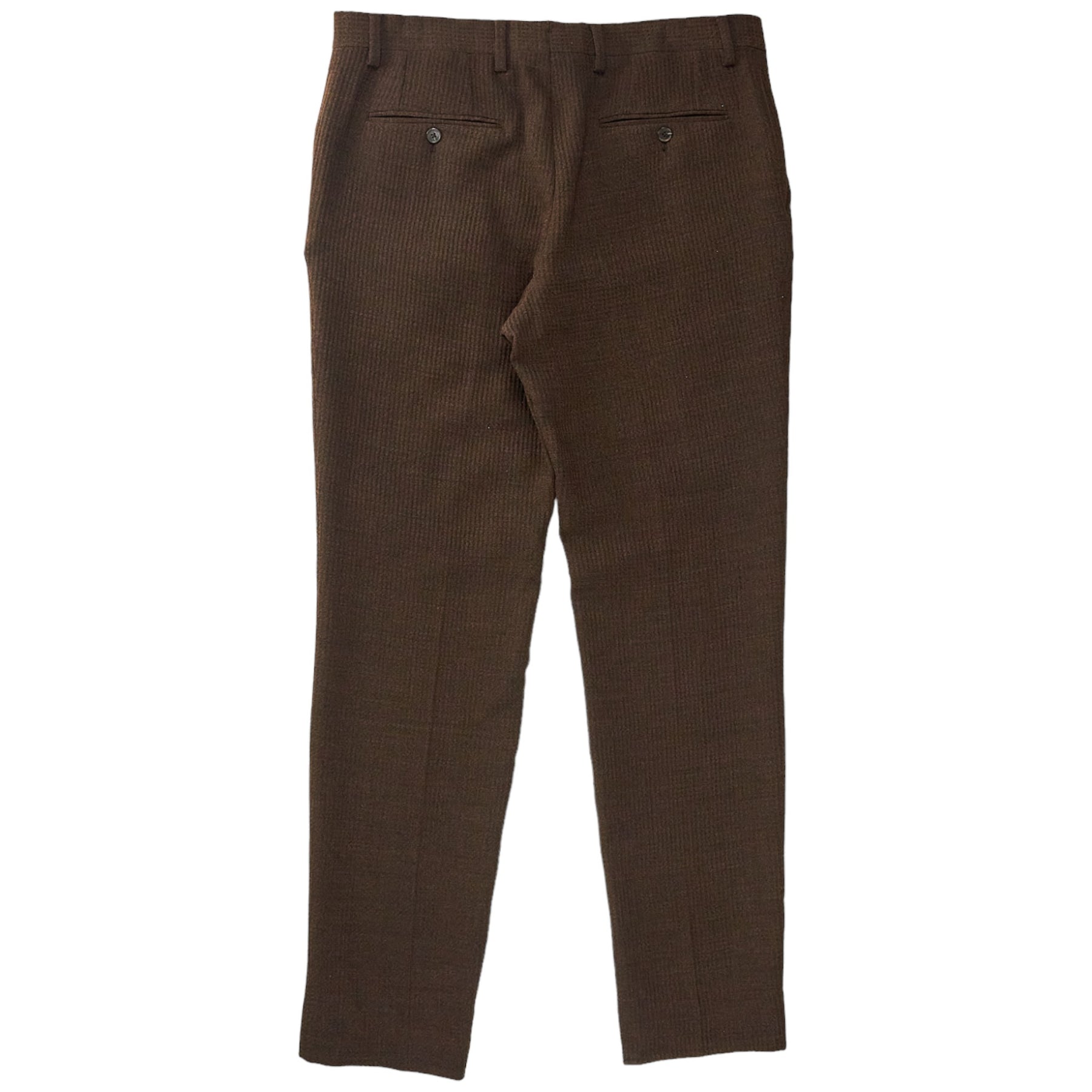 Tommy Hilfiger Brown Wool Seersucker Trousers