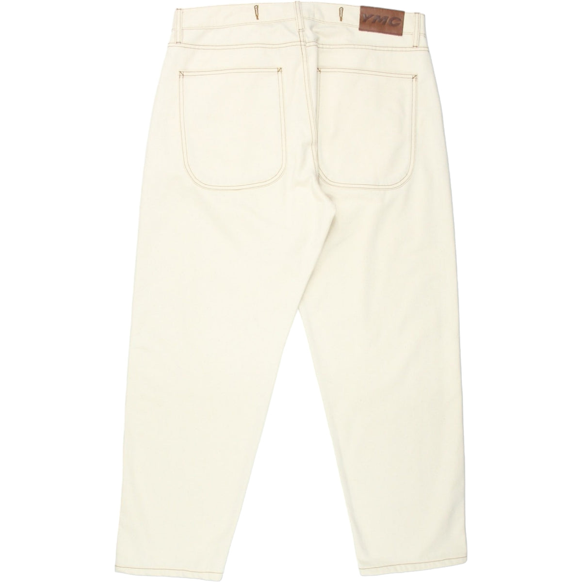 YMC Cream Contrast Stitch Jeans