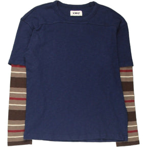 YMC Navy/Multi Faux Sleeve Layer Tee