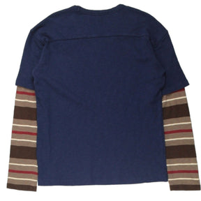 YMC Navy/Multi Faux Sleeve Layer Tee