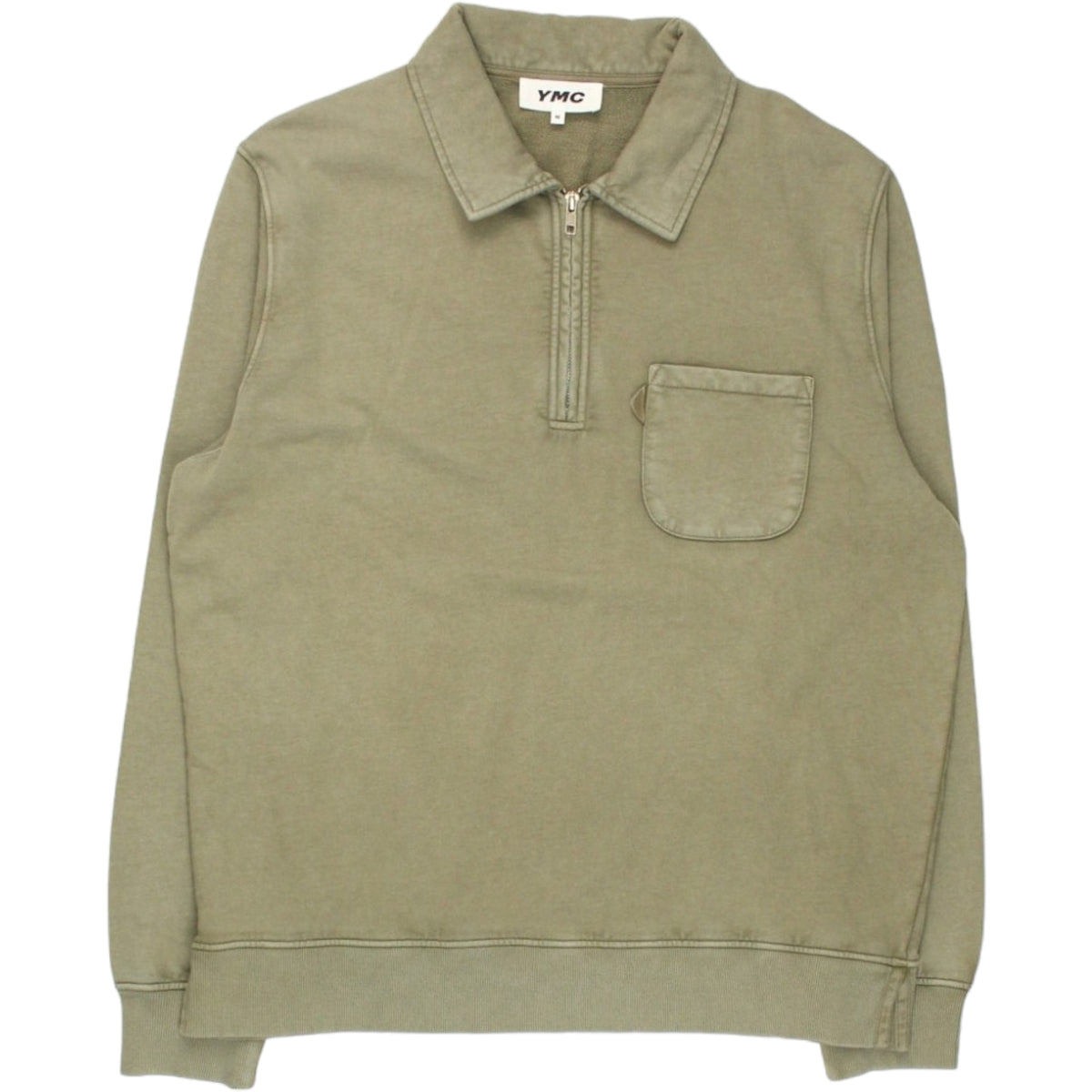 YMC Sage Green 1/4 Zip Sweatshirt