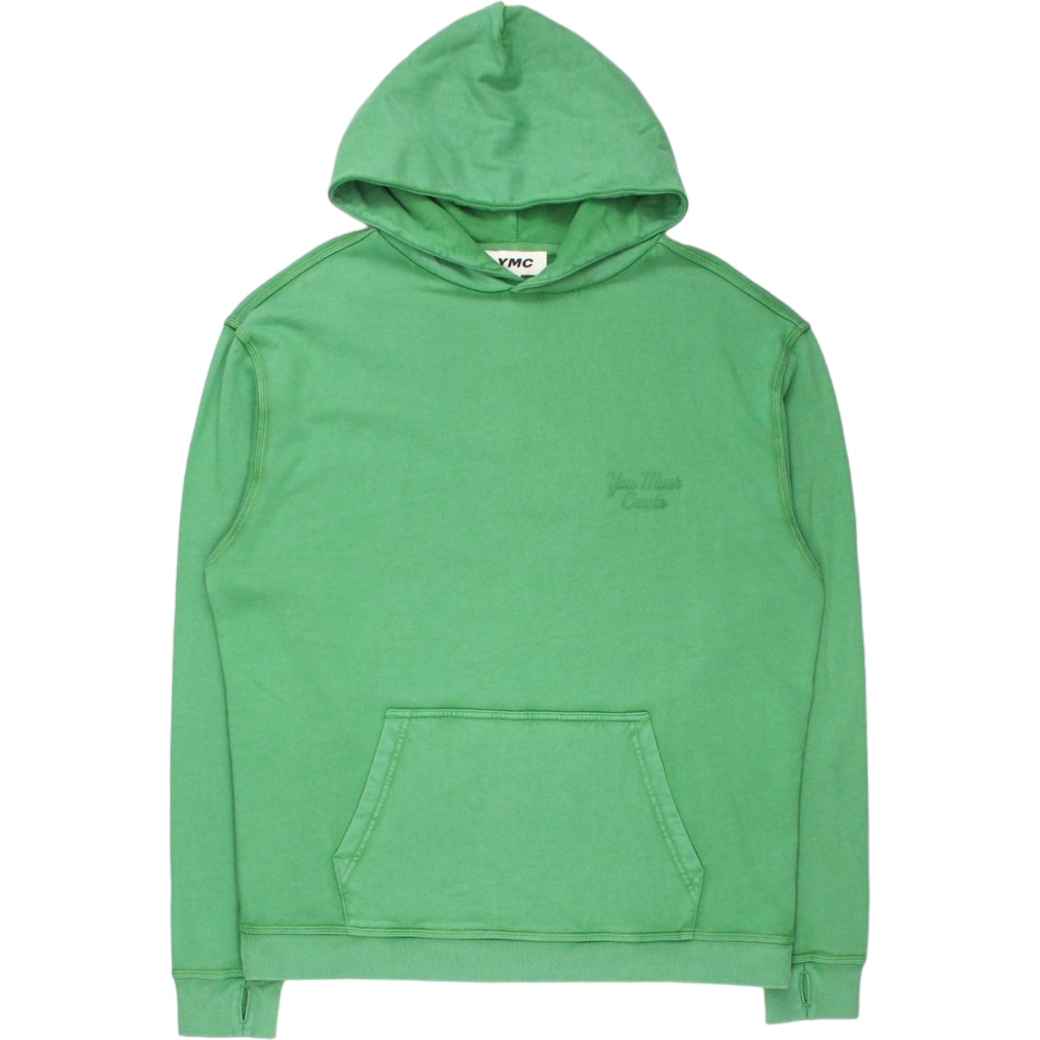 YMC Green Overlocked Hoodie