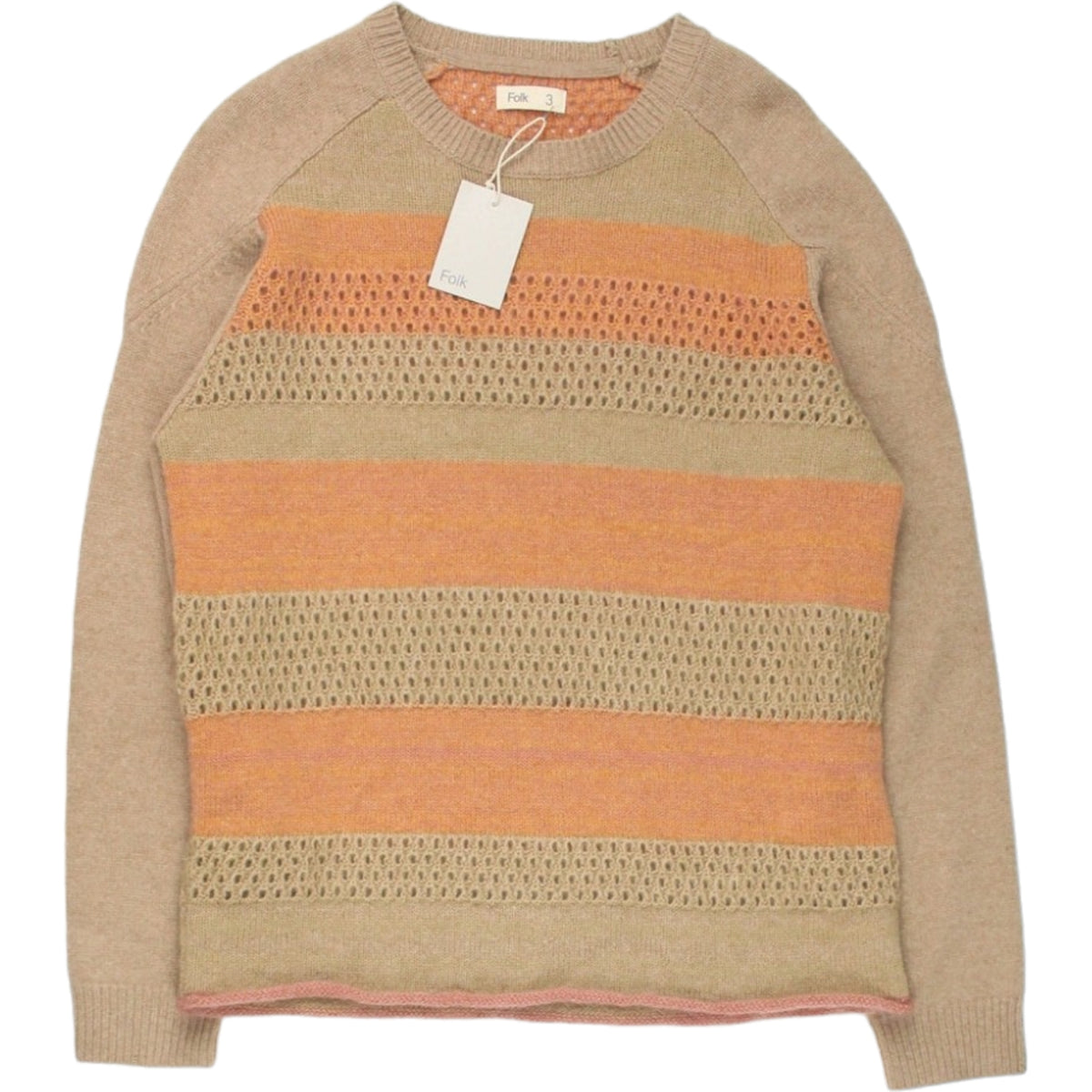 Folk Sand/Orange Honeycomb Stripe Jumper