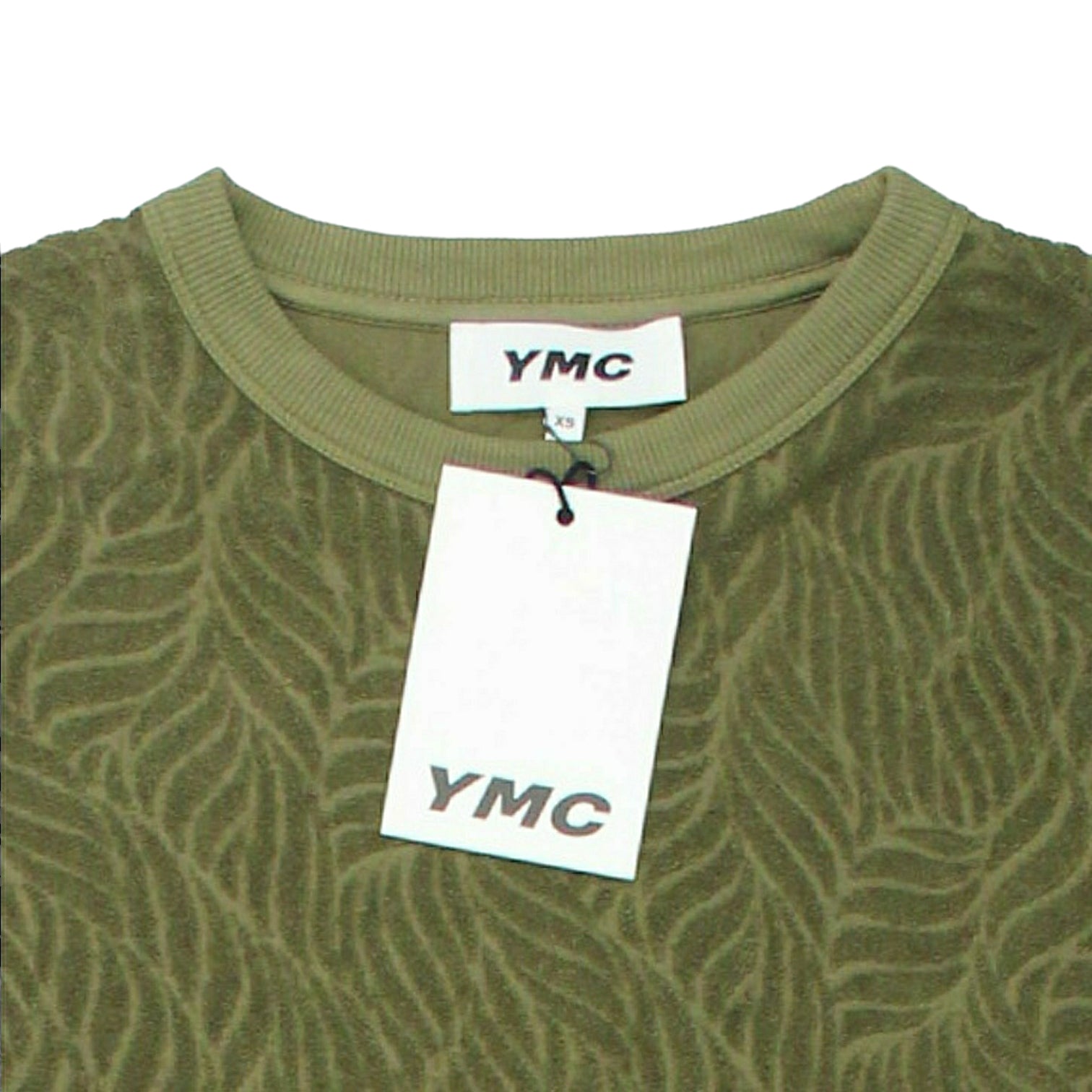 YMC Olive Leaf Devore Towelling Sweatshirt