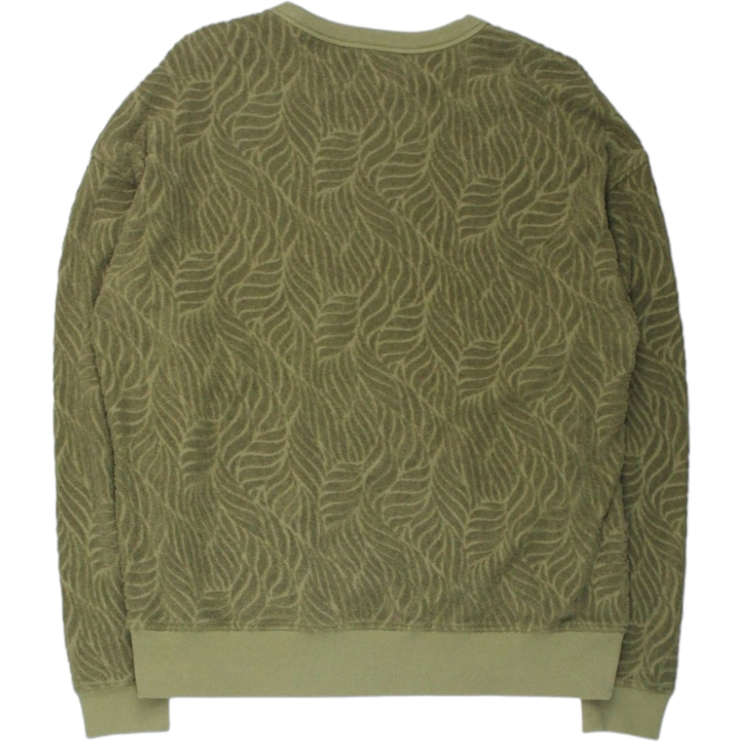 YMC Olive Leaf Devore Towelling Sweatshirt