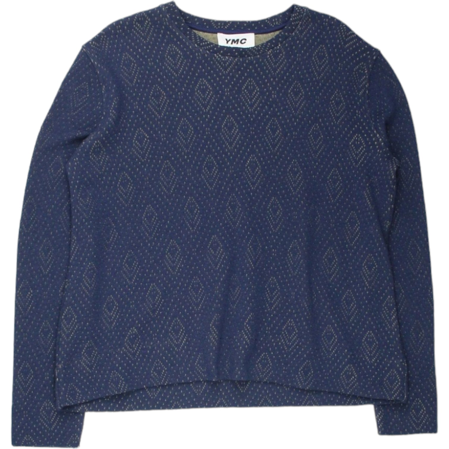 YMC Stone/Navy Pointelle Sweater