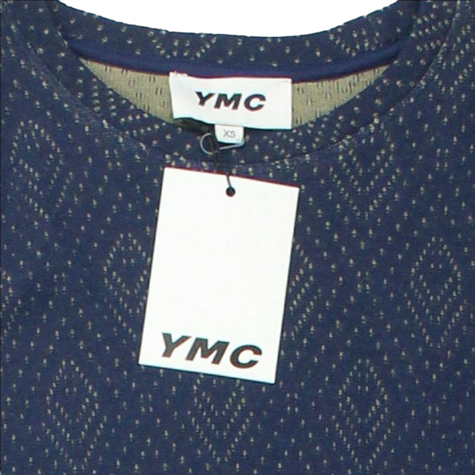 YMC Stone/Navy Pointelle Sweater