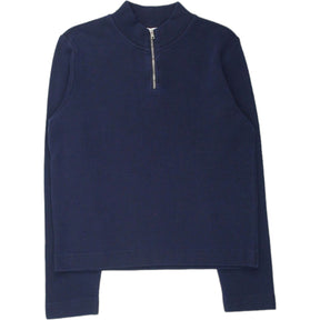 YMC Navy Rib 1/4 Zip Top