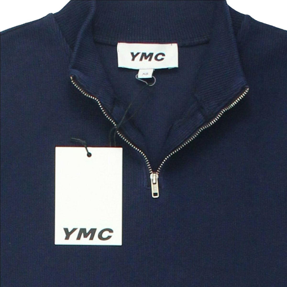 YMC Navy Rib 1/4 Zip Top