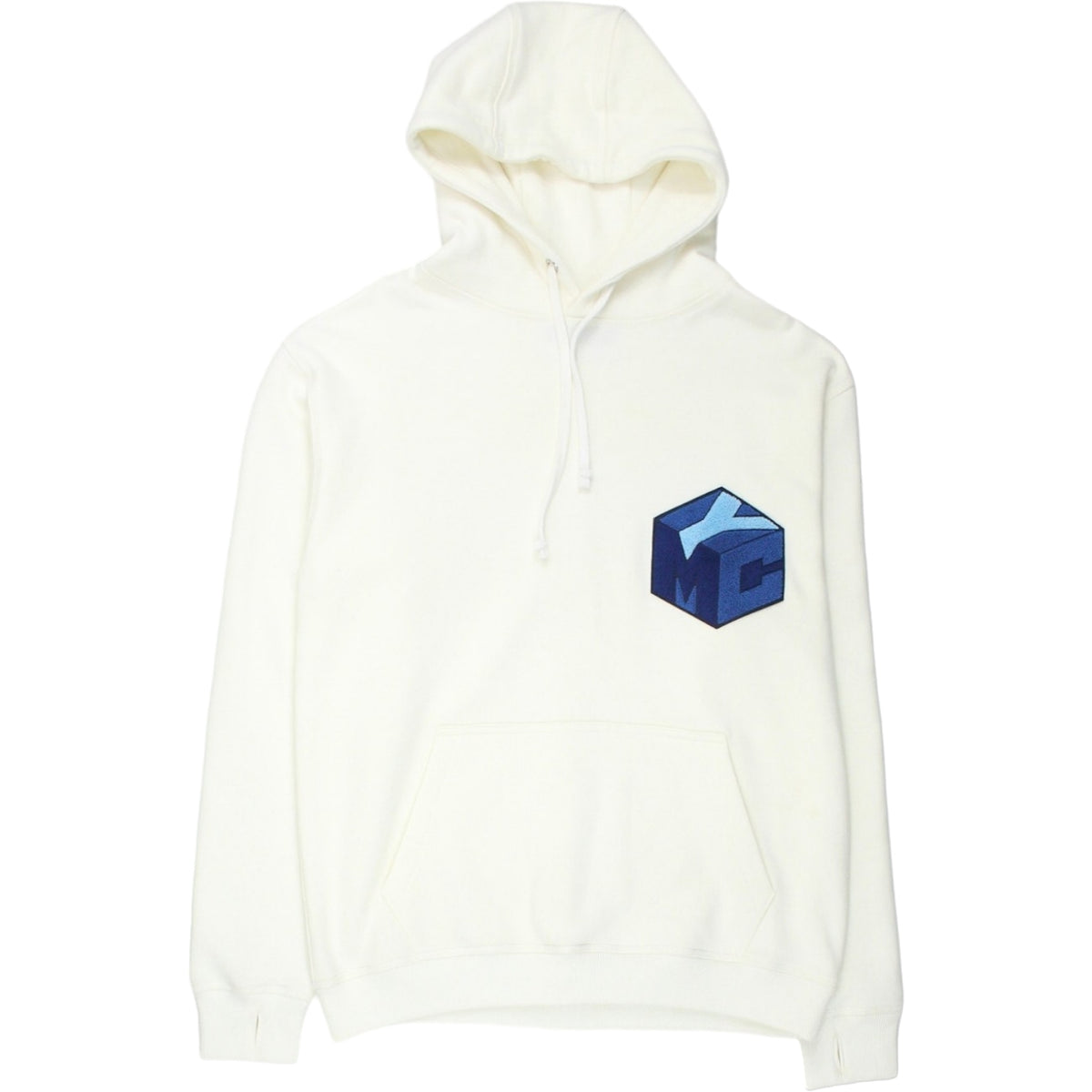 YMC Cream, Blue 3D Logo Hoody